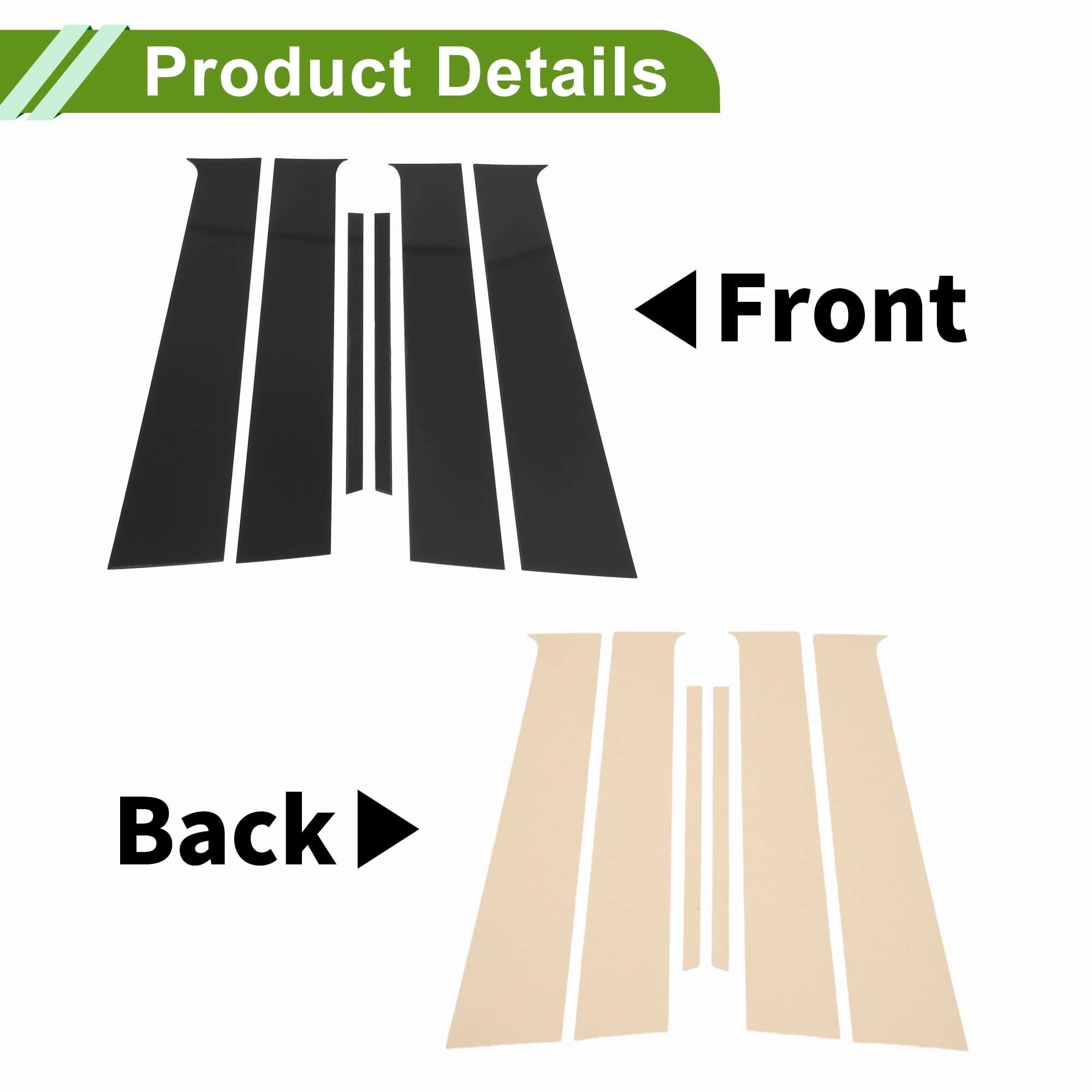 Unique Bargains 6Pcs Window Trim For Nissan Versa Almera Sunny 2010-2019 Black