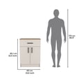 thumbnail image 5 of Xukmct 33" H 2 Doors Pantry Cabinet with 1 Drawer and 2 Interior Shelves, Ivory White + Brown, 5 of 8