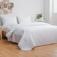 thumbnail image 2 of LUCKYBULL White Quilt Set Boho Bedspread Queen Size (90x90 in), 3 Pieces Bohemian Dot Lightweight Coverlet Quilt Set for All Season, 2 of 7