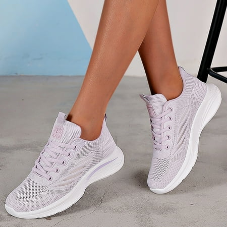 

Casual Shoes Sneaker For Women Fly Woven Mesh Running Shoes Tennis Walking Breathable Sneakers Fashion Sport Shoes Knit Running Shoes