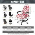 thumbnail image 5 of SCRAWLGOD Heart Cow Print Set of 3 Soft Computer Chair Cover with Arm Protector Removable Non-Slip Boss Chair Covers Crease Resistant Desk Chair Seat Slipcover, L, 5 of 7