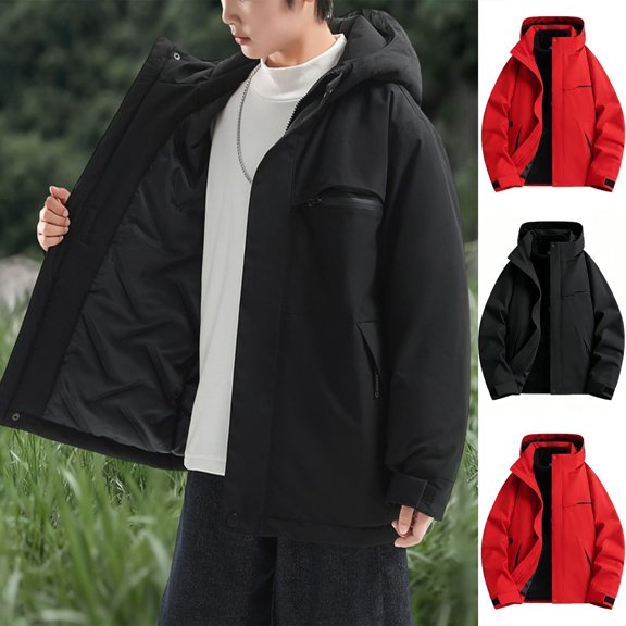 MexChoioe Big Kids Hooded Warm Anorak Jacket Outdoor Zip Up Pockets Outerwear Fall Winter Lightweight Wind Resistant Windproof Casual Daily Winter Coat for Teens