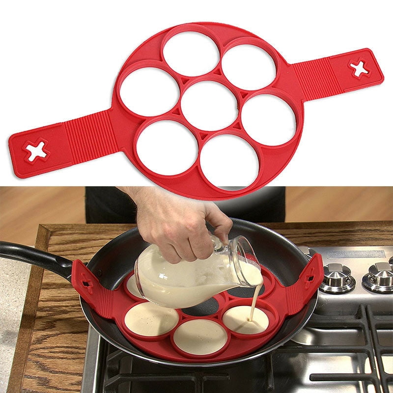 Silicone Egg Ring Pancakes Maker Egg Cheese Cooker Pan Flip Mold Nonstick UK 