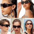 thumbnail image 2 of Gafas de sol Y2k sin montura, gafas de sol para hombre y mujer, gafas de sol envolventes Y2k con escudo sin montura, gafas Y2k estéticas de moda (negro), 2 of 5