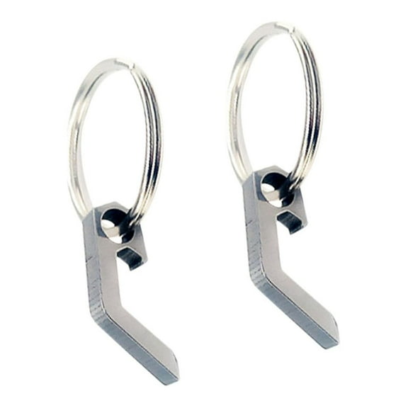 HOMEMAXS 2Pcs Mini Stainless Steel Key Chain Bottle Opener Multi-function Hexagon Bottle Opener Silver