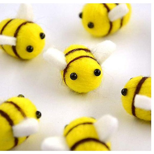12 Uds. De fieltro de lana Bumble Bee, decoración artesanal, bola, ropa, tienda, sombrero, decoración Diy y artesanías hechas a mano LingWen 8390605460050