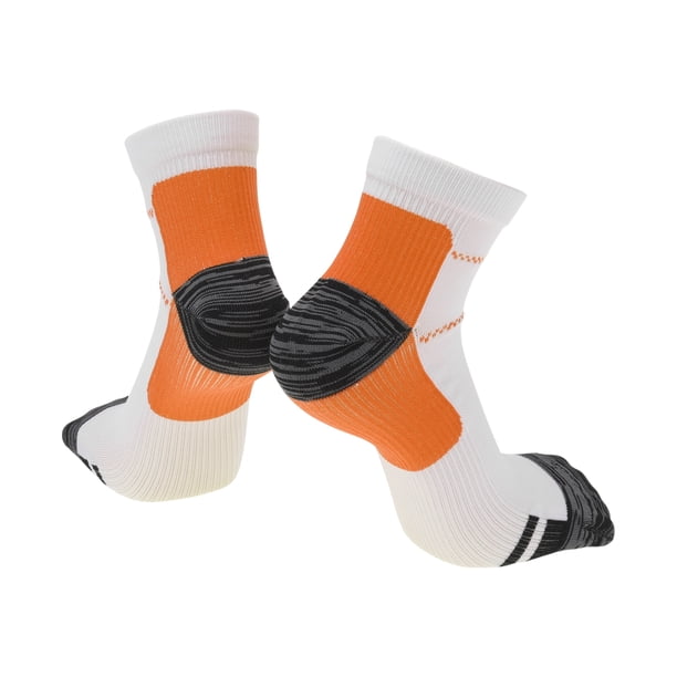 Calcetines de ciclismo Unique Bargains Anti-fricción Absorción de impactos Calcetines de bicicleta al aire libre Naranja Blanco Tamaño M Neutro y Universal 1 par a juego