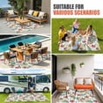 thumbnail image 4 of Coastal Tropical Outdoor Rug for Patio/Deck/Porch, Non-Slip Large Area Rug 6 x 9 Ft, Green Palm Leaf Flowers Straw Hat Indoor Outdoor Rugs Washable Area Rugs, Reversible Camping Rug Carpet Runner, 4 of 8