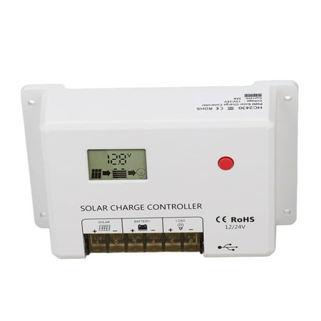 

PWM Solar Charge Controller Regulator LCD Display for Lithium Sealed Gel Flooded Batteries 12V 24V 30A