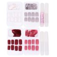 thumbnail image 1 of 96 piezas de uñas postizas de cabeza plana, extensiones de manicura con acabado mate (gris, blanco, rosa, vino tinto, con pegamento), 1 of 5