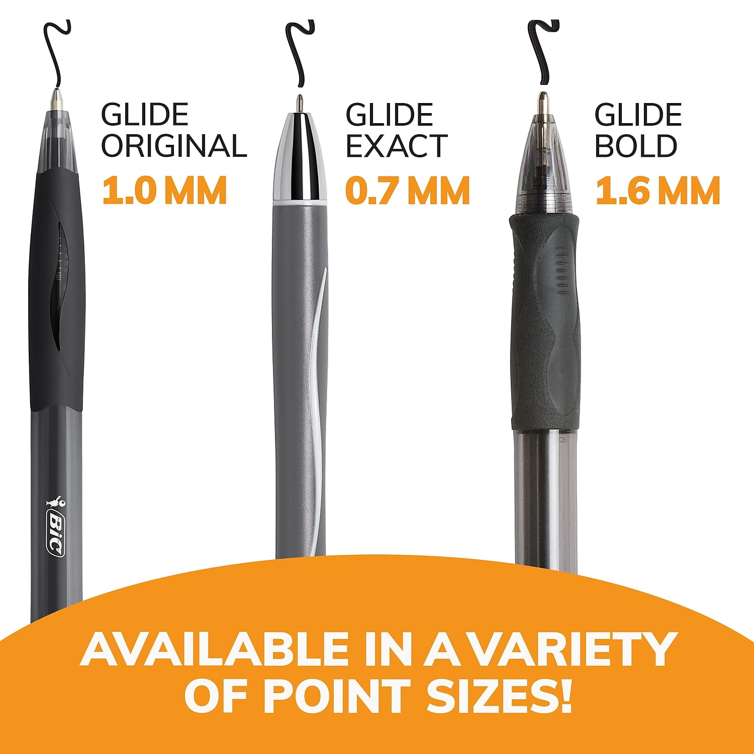 BIC Glide Bold Retractable Ballpoint Pens, Black Ink, 4-Pack, Easy