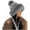 Grey, variant on Women's Winter Knit Hat With Pompom & Fuzzy Earflaps - Warm Ski Cap with Braided Ties, Ideal for Outdoor Activities, Cold Weather Styling & Casual Daily Wear,Size:One Size