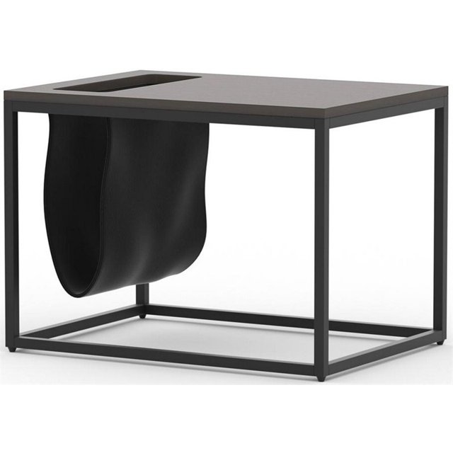 RST Brands Emery Cast Iron Modern Magazine Side Table - Black