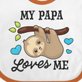 thumbnail image 4 of Inktastic My Papa Loves Me with Sloth and Hearts Boys or Girls Baby Bib, 4 of 4