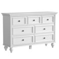 thumbnail image 1 of Commode à 7 Tiroirs pour Chambre, Commode Moderne du Milieu du Siècle de 53,9 Pouces de Large, Commode à Tiroirs en Bois avec 7 Tiroirs de Rangement Blancs pour Chambre, Salon, avec Dispositif Anti-Basculement, Bois, 1 of 9