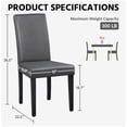 thumbnail image 2 of Yaheetech Faux Leather Dining Room Chairs with Rubberwood Legs, Set of 2, Dark Gray, 2 of 7
