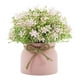thumbnail image 1 of Pequeñas plantas artificiales en maceta, orquídea artificial, flor de frijol en maceta, arreglo floral Maceta rosa, 1 of 9