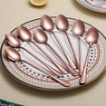 thumbnail image 3 of Copper Long Handle Spoon, Coffee Stirrers, Premium Stainless Steel Coffee Spoons, Ice Tea Spoons, Ice Cream Spoon, Cocktail Stirring Spoons, Tea Spoons, Set of 8 (Rose Gold), 3 of 7