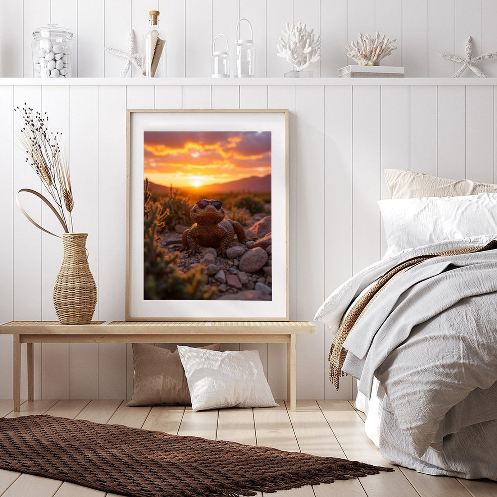 Diamond Art Kit for Adults, Sunset Cool Lizard Rocks Diamond Painting for Adults Beginners, DIY Diamond Art Painting Kits, 5D Diamond Painting Crafts for Home Decor 12x16 Frameless