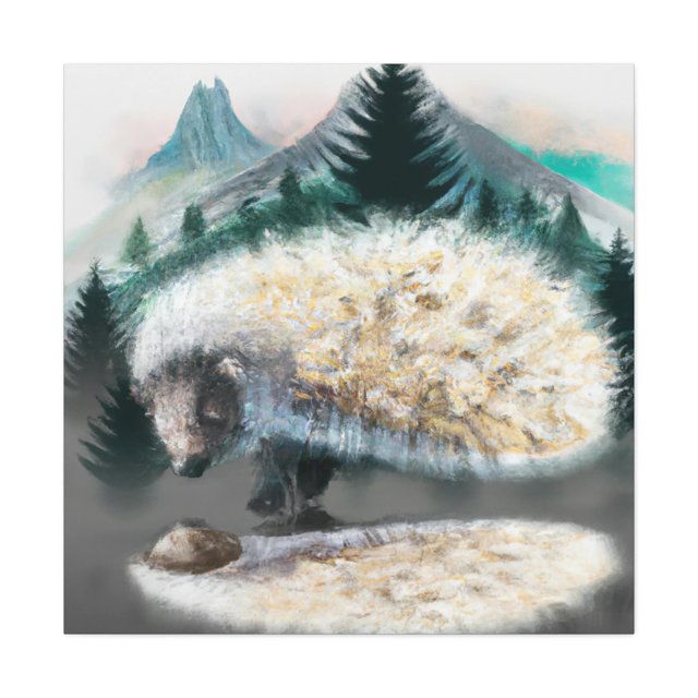 Porcupine in Baroque. - Canvas
