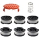 thumbnail image 1 of Lote de 6 bobinas de hilo A6481 A6485 para borde cupé Black Decker STC1820CM STC1820PC STC1820EPC STC1840EPC ST5530 ST1823 GLC1823L20 (paquete de 6 + 1 tapa + 1 molla), 1 of 5