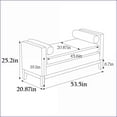 thumbnail image 6 of 53.5"W Upholstered Bench with Bolster Pillows & Wood Legs | Bedroom, Living Room, Entryway | Black | Boucle, 6 of 6