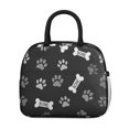 thumbnail image 2 of Dog Paw Print and Bone Black Insulated Leakproof Lunch Box for Work, Lunch Bag for Women Men, Loncheras Para Mujer for Beach Travel Picnic Camping, 2 of 6
