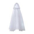 thumbnail image 2 of Capa de bruja, disfraz de Halloween, bata de fiesta para adultos, capucha, capa de tul, capa, accesorios de terror Blanco, 2 of 9