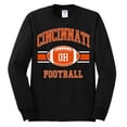 thumbnail image 2 of City of Cincinnati CIN American Football Fantasy Fan Sports Mens Long Sleeve Shirt, Black, Medium, 2 of 3