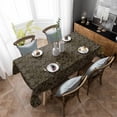 thumbnail image 4 of Brown Golden Floral Rectangle Tablecloth, Modern Abstract Art Spring Flowers Waterproof & StainResistant Tablecloth, Washable Oil-proof Table Cover for Dining/Party/Wedding/Camping/Buffet 52x70 In, 4 of 9