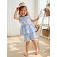 thumbnail image 5 of Cenuakty Little Girls 1T-6T Easter Outfits Adorable Cross Bunny Embroidery Sleeveless Square Neck Tank Tops and Plaid Shorts Set, 5 of 9