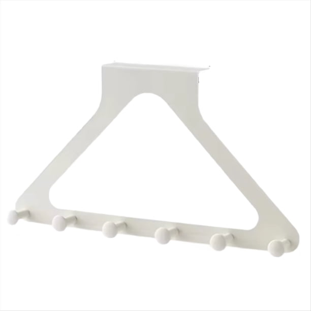 Gancho Triangular para Puerta de Pared, Sin Perforaciones Ni Marcas, para Abrigos, Sombreros, Bolsos y Más, Color Crema.