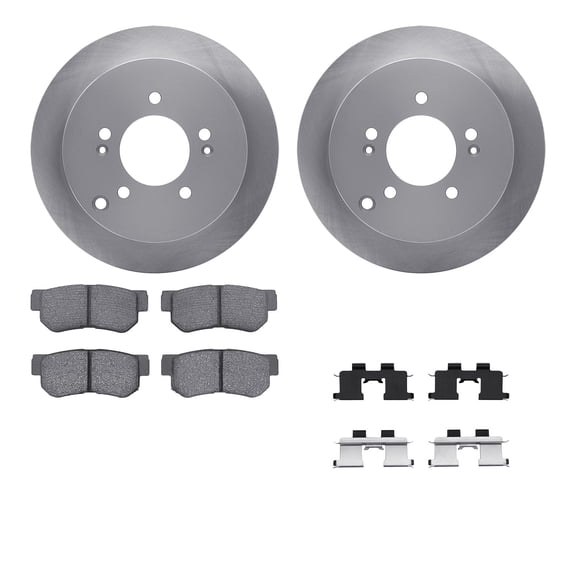 Dynamic Friction Company Rear Brake Rotors with 5000 Advanced Brake Pads includes Hardware 6512-03376
