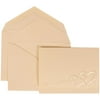 JAM Paper Wedding Invitation Set, Large 5 1/2 x 7 3/4, Ivory Card with Ivory Envelope and Entwined Hearts Set, 50/pack
