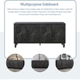 thumbnail image 3 of Grande Armoire de Rangement avec Poignée en Métal Adaptée pour Salon, Cuisine, Entrée (Noir), 3 of 8