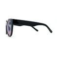 thumbnail image 3 of Womens Round Thick Horn Rim Color Mirror Boyfriend Sunglasses Black Blue Mirror, 3 of 4