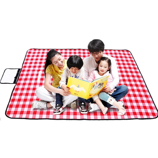 Greeniant Colchoneta de Picnic impermeable plegable para exteriores a cuadros rojos y blancos, almohadilla gruesa de moda, transpirable, suave, portátil, carpas caja roja 150*100cm Greeniant OD001135-01