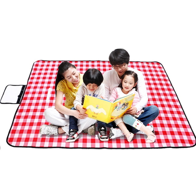 Greeniant Colchoneta de Picnic impermeable plegable para exteriores a cuadros rojos y blancos, almohadilla gruesa de moda, transpirable, suave, portátil, carpas caja roja 150*100cm Greeniant OD001135-01