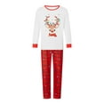 thumbnail image 2 of Elippeo Family Matching Christmas Pajamas, Baby Romper/Deer Print Long Sleeve Tops and Colorful Light String Print Pants Sleepwear Set, 2 of 10