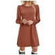 thumbnail image 2 of Vestido de punto para mujer - Vestido túnica informal de manga larga abullonada y cuello redondo para otoño/invierno, 2 of 6