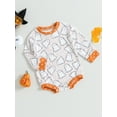 thumbnail image 3 of Wassery Baby Boys Girls Halloween Outfit 3 6 12 18 24 Months Infant Pumpkin Ghost Long Sleeve Romper Bodysuit My 1st Halloween Clothes 0-24M Newborn Autumn Winter Sweatshirts, 3 of 9