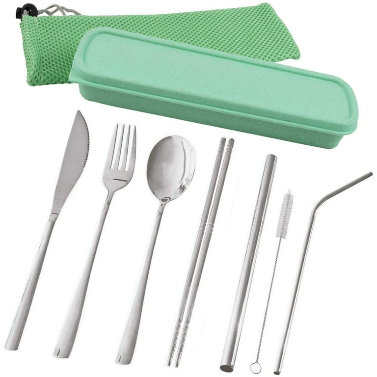 Travel Utensils, Reusable Utensils with Case, Portable Travel Camping  Cutlery Set, 9-Piece 