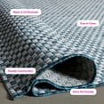 thumbnail image 6 of SAFAVIEH Courtyard Blair Checkered Indoor/Outdoor Area Rug, Turquoise/Light Grey, 2' x 3'7", 6 of 14