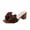 Brown, variant on ZACPNCV Womens High Heel Mules Square Toe Block Heel Sandals Bow Embellishment Open Toe Dressy Slippers Party Shoes