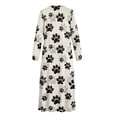 thumbnail image 5 of Xoenoiee Dog Paw Print Nightgown Womens Loose Fit Sleepwear Long Loungewear Dress Soft Long Sleeve House Dress Mumu Dress, Size M, 5 of 7