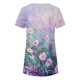 thumbnail image 4 of Blusas de Manga Corta para las Mujeres Botón Impreso Cuello Redondo Top Casual, Blusas para las Mujeres Casual, 4 of 5