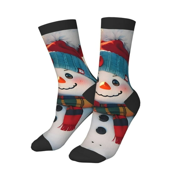Kids Girls Boys Socks - Snowman Cute Comfort Breathable Crew Socks for Boys Girls Kids, Soft Athletic Running Socks for Boys Socks 6-10 Years Old