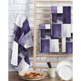 thumbnail image 2 of Purple Geometric Kitchen Dish Towels for Drying Dishes Set of 4, Vintage Oil Painting Contemporary Waffle Weave Microfiber Terry Hand Tea Bathroom Towels Quick Dry & Absorbent Towel 15.7x23.6, 2 of 7