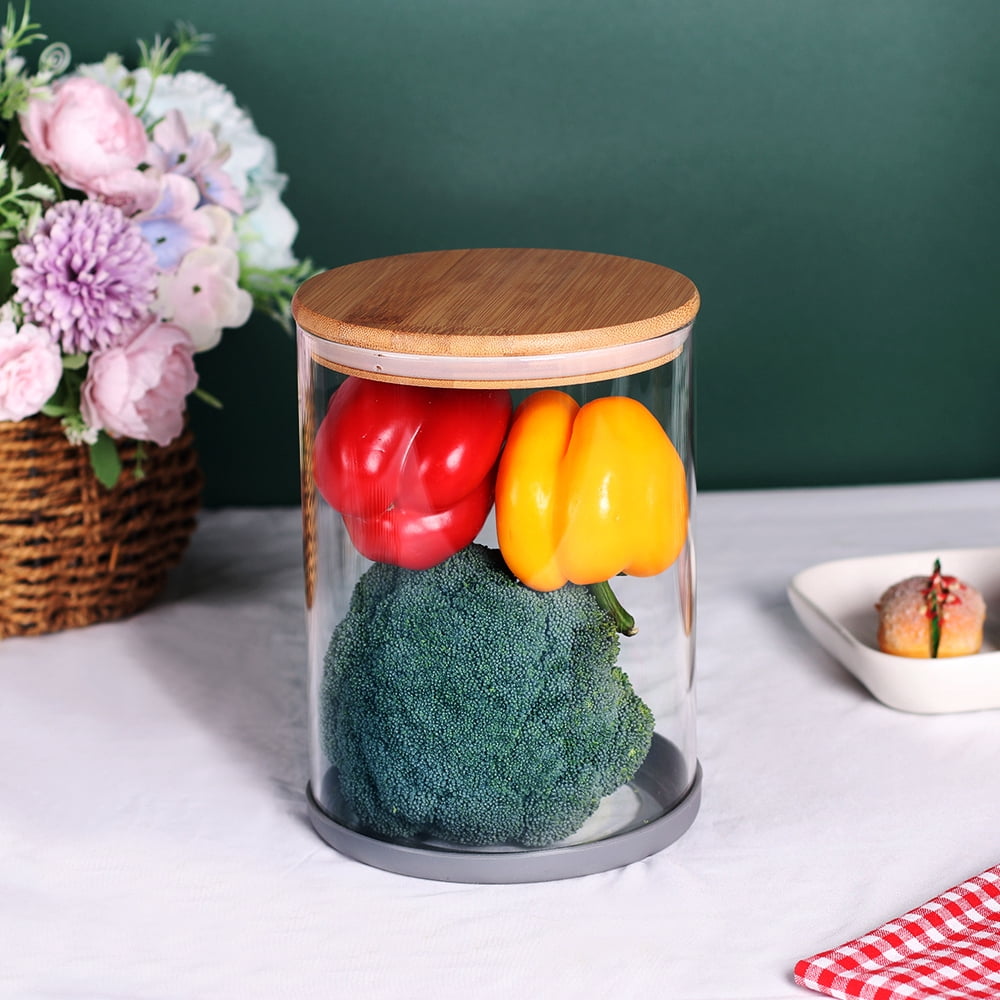 LEAVES AND TREES Y Bamboo Lid Large Glass  Food Storage Jar, 100 OZ (3000ml) Kitchen Canister for  Flour Rice Suger and Dry Food