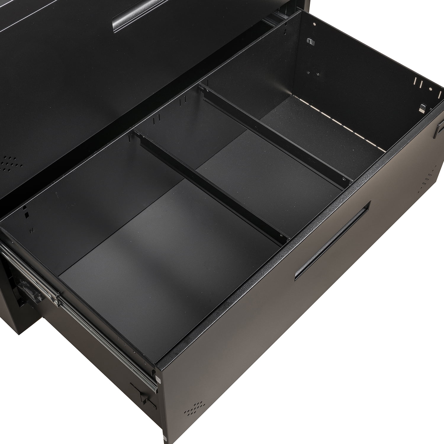 Kadyn Lateral File Storage Cabinet, 3 Drawer Filing Cabinet with Lock, Steel Office Wide File Cabinet for Home Office, Black Kadyn Lateral File Storage Cabinet, 3 Drawer Filing Cabinet with Lock, Steel Office Wide File Cabinet for Home Office, Black